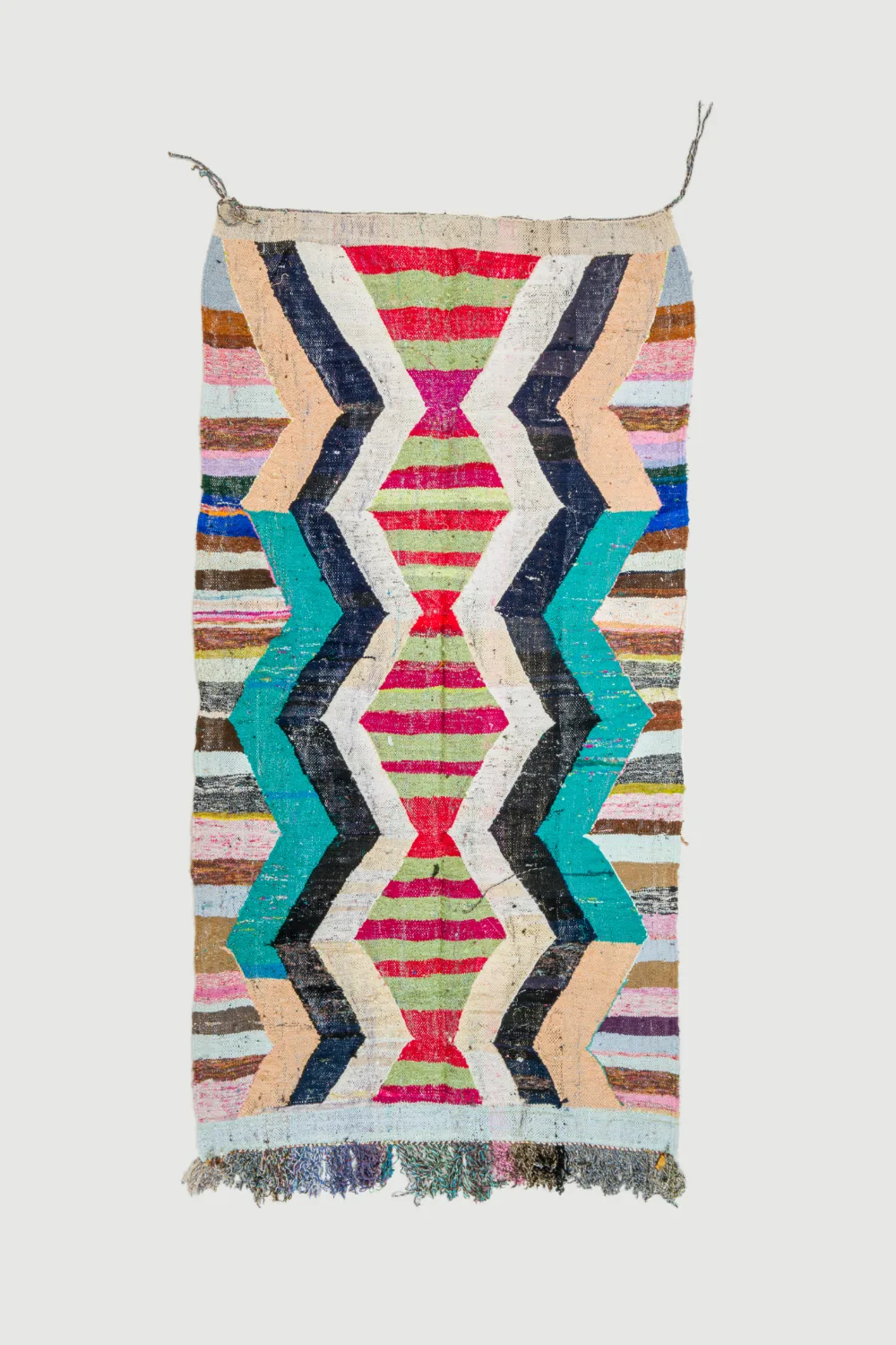 Marokkansk Boucherouite-teppe 140 x 265 cm (Størrelse: 140 x 265 cm)