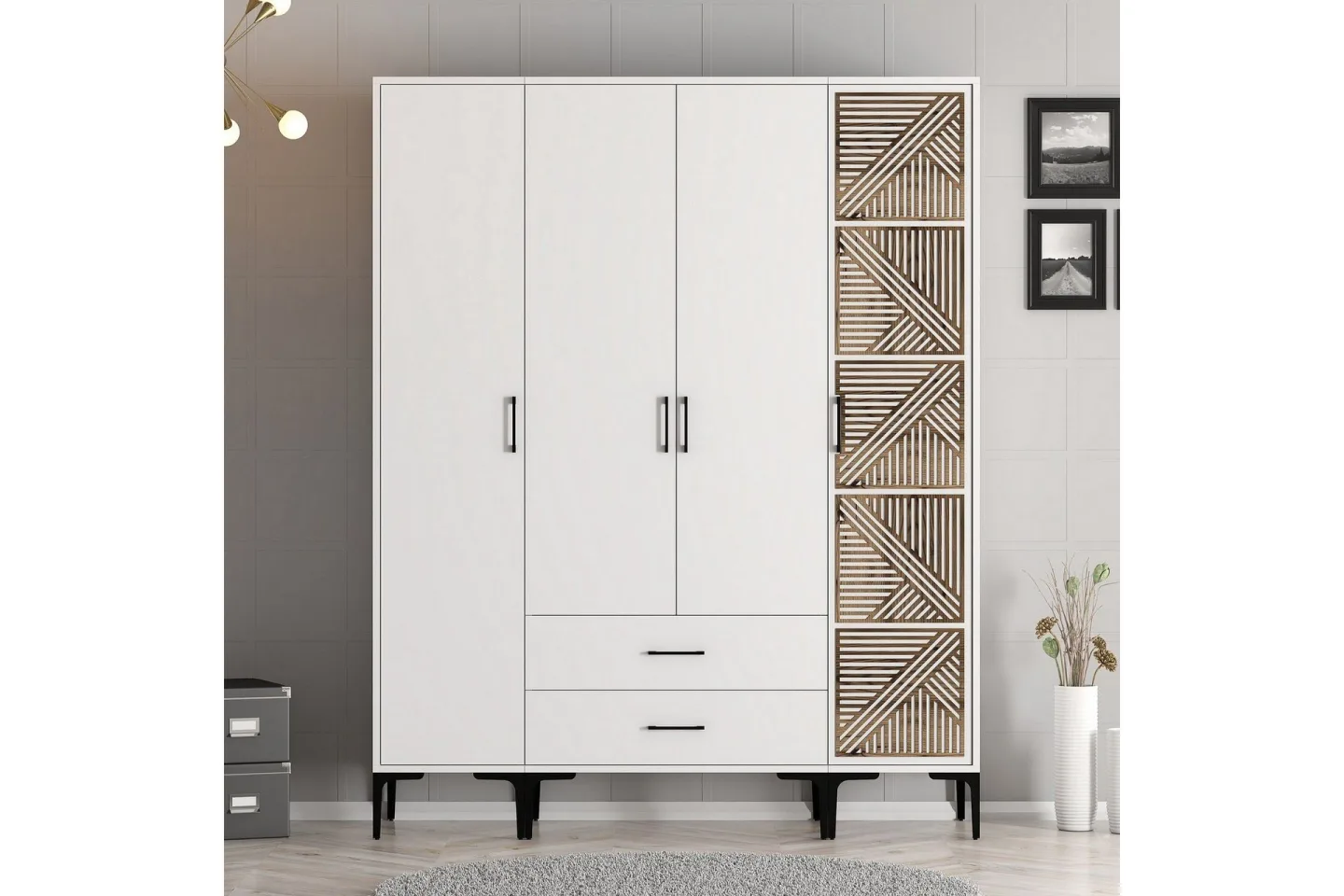 Kumsal Garderob 160 cm - Vit