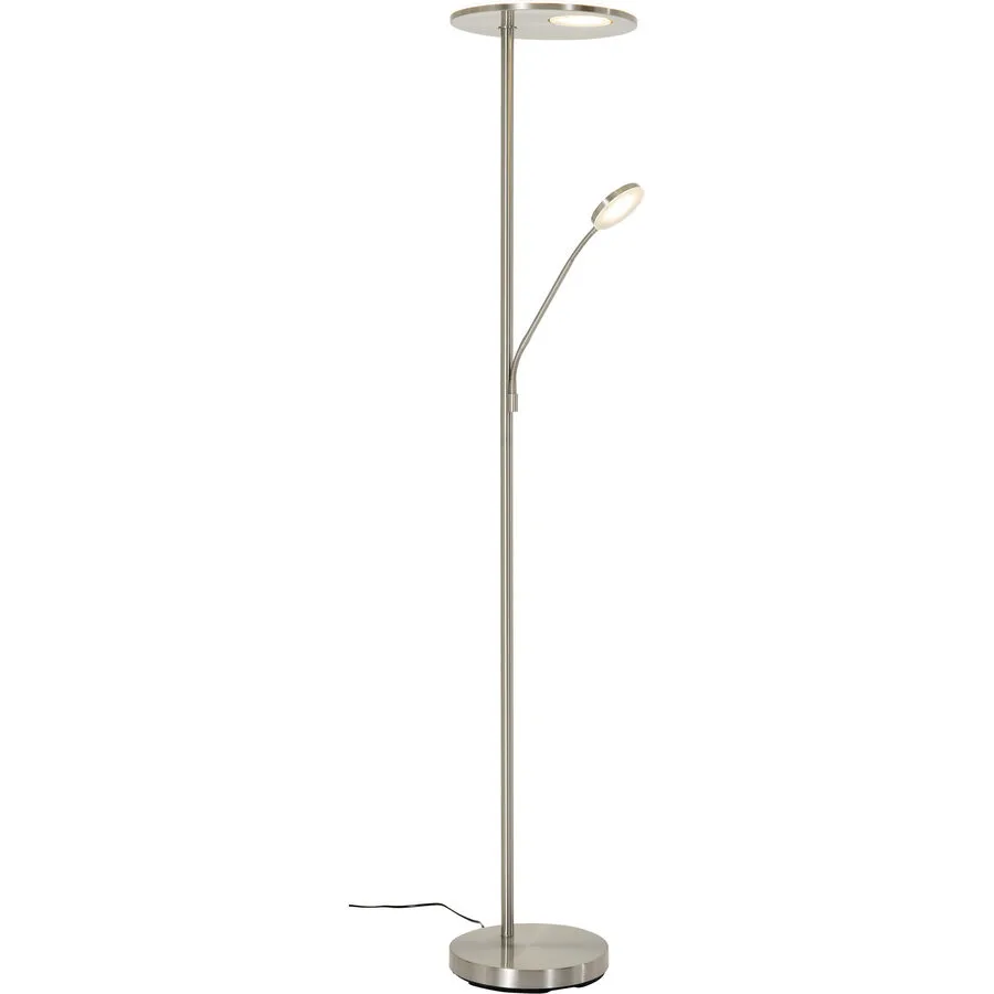 Stehlampe Timea Silber Metall 35 cm 180 cm - LED - Lichtfarbe: Extra warmweiss - Helles Neutralweiss - LED Energiesparlampen