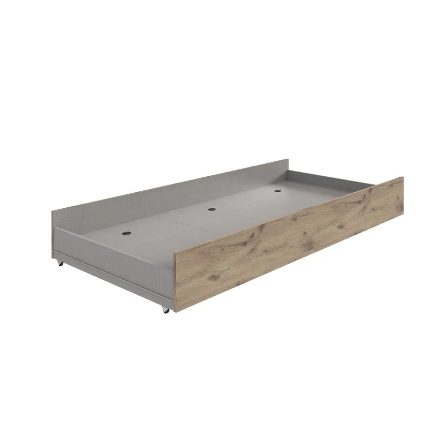 Bettschubkasten Nordy weiss/Eiche Nachbildung Holzwerkstoff 90 x 200 cm