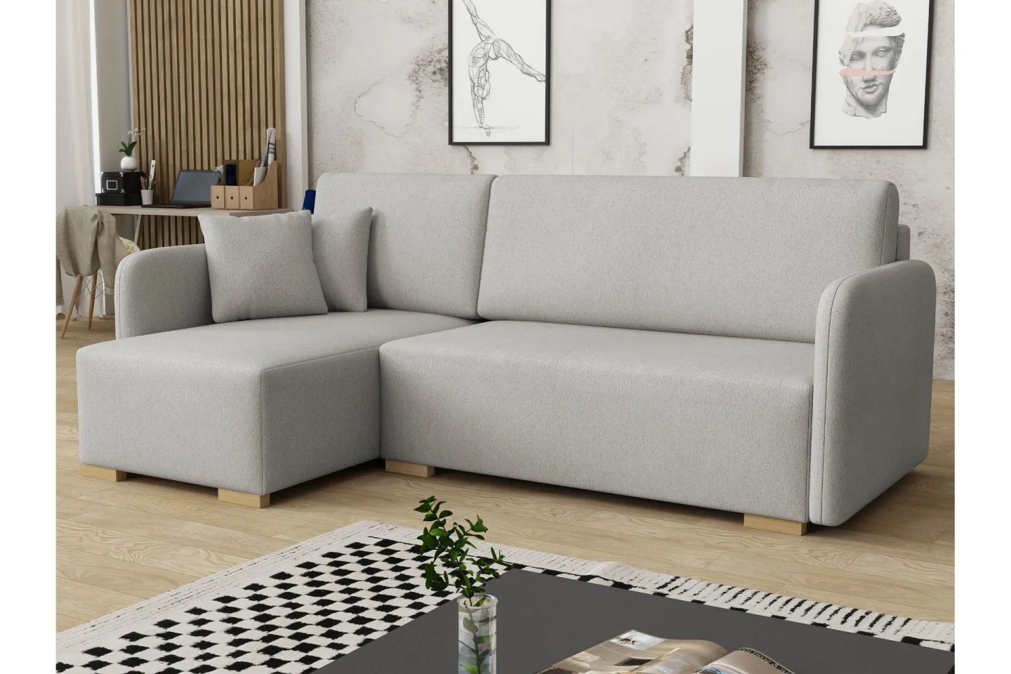 Amelus Bäddsoffa m. Divan 4-sits - Vit