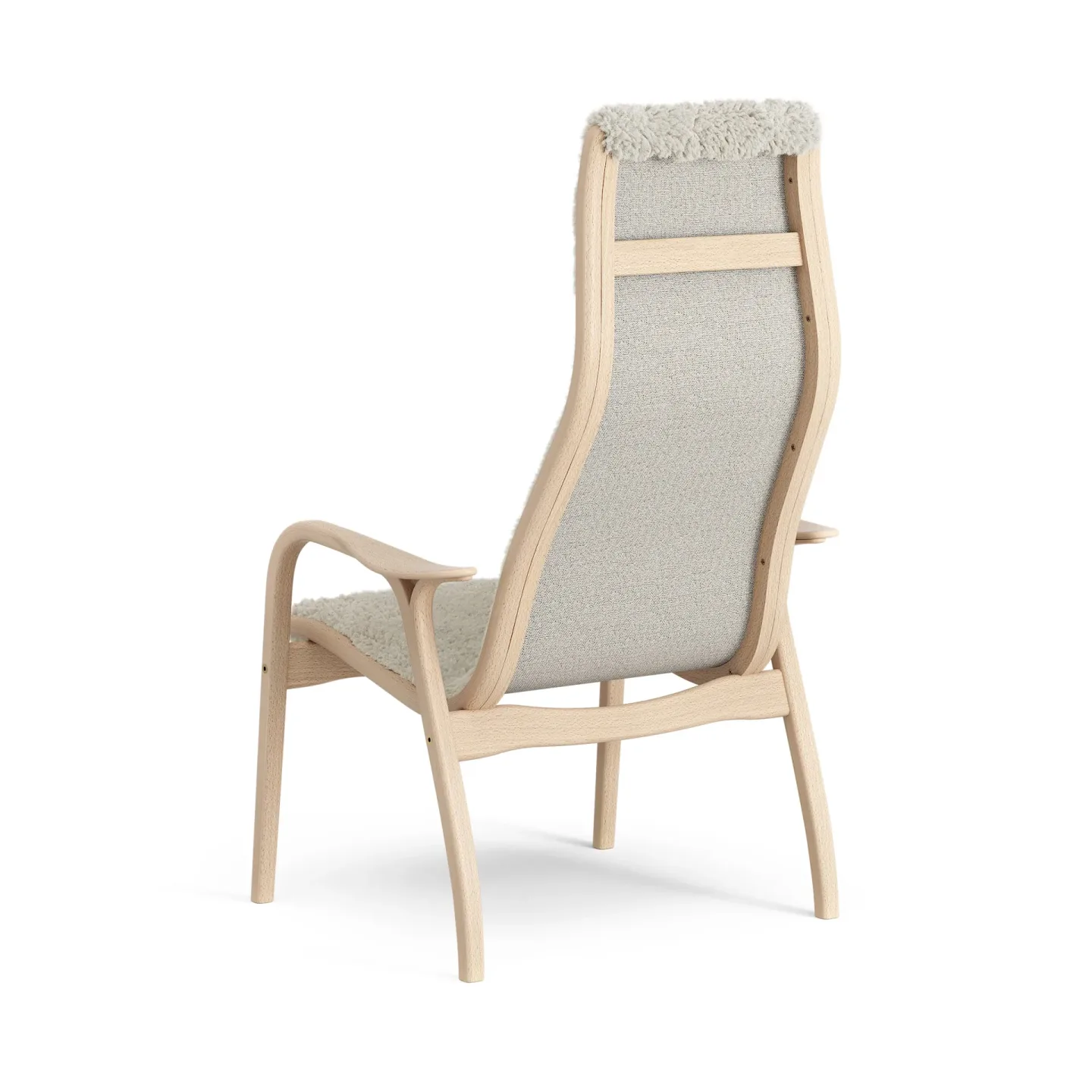 Swedese Lamini Kindersessel lackierte Buche/Schaffell Moonlight (beige)