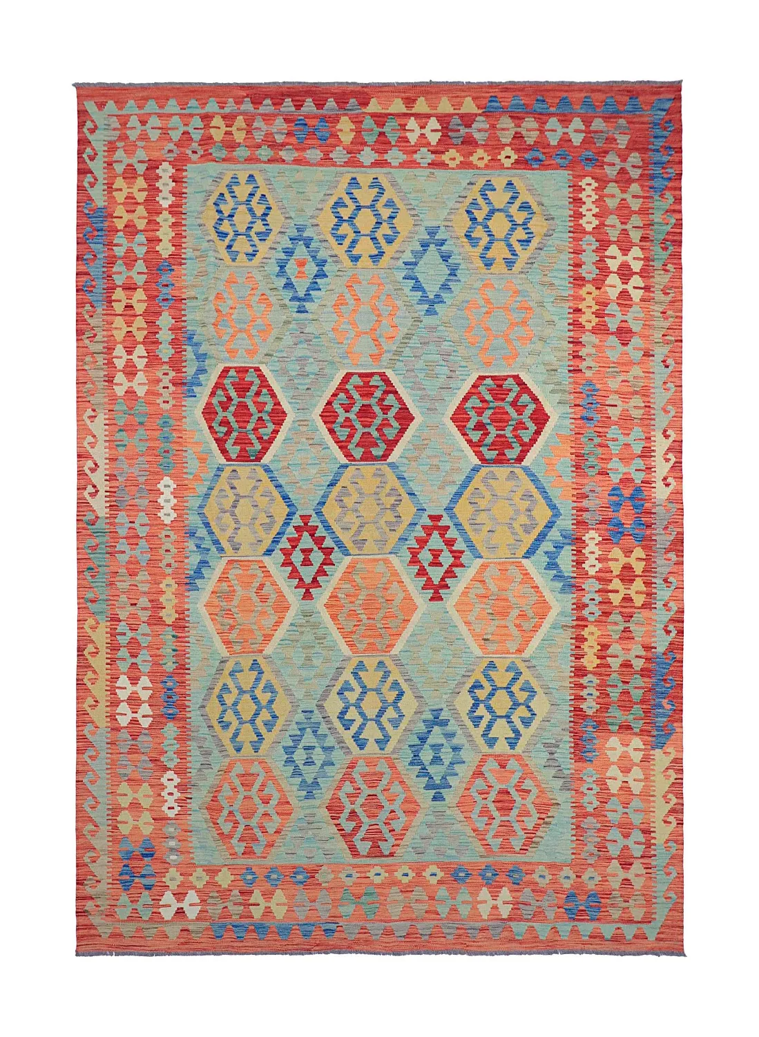 Orientalsk Teppe - Vegi Kelim Hand Woven - 196 x 292 cm (Størrelse: 196 x 292 cm)