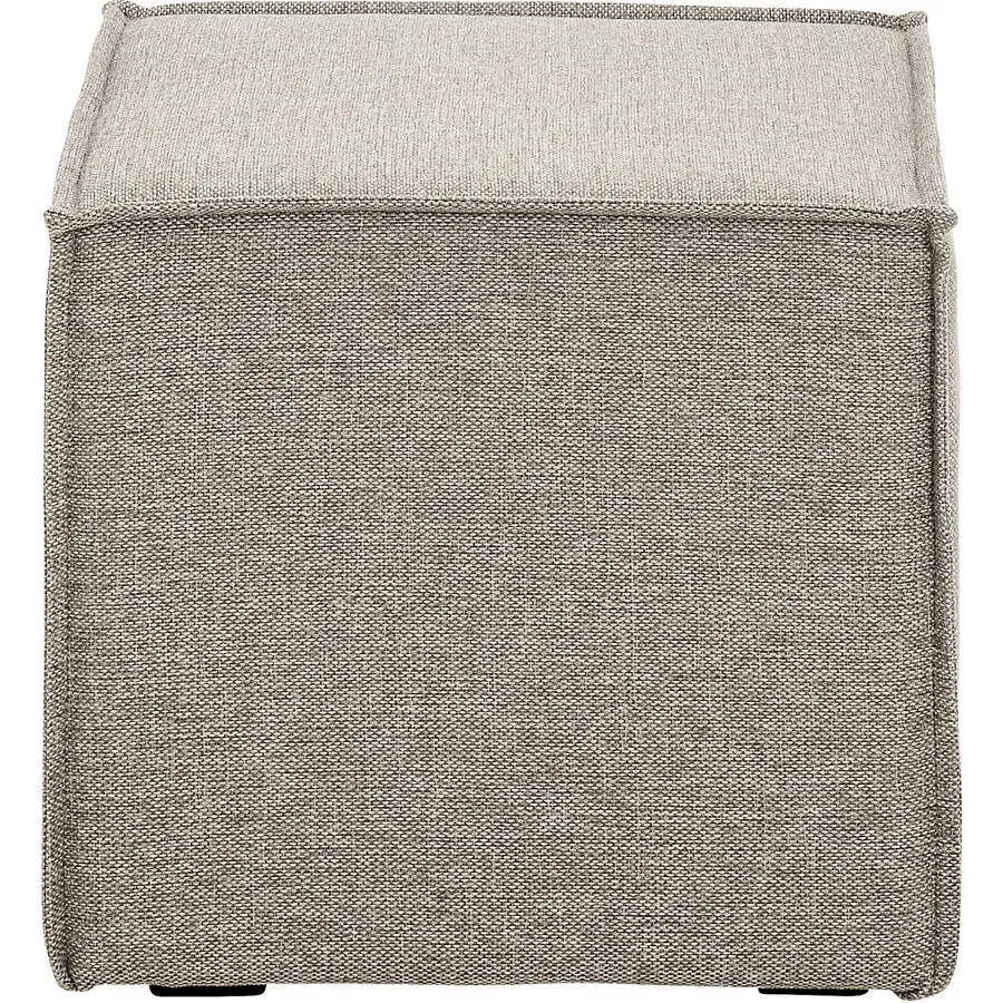 Hocker Quadro Hellgrau Stoff H 35 B 38 cm