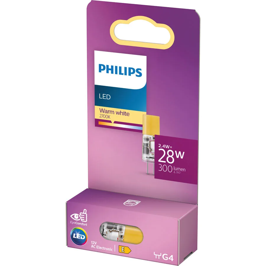 Leuchtmittel Philips Glas G4 2.4 W - Farbe: klar - LED - Lichtfarbe: Extra warmweiss - LED Leuchtmittel