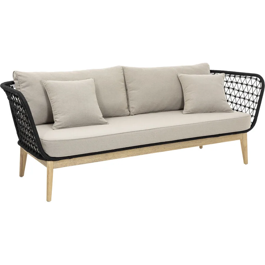 Gartenlounge Wallo II Schwarz Holz T 78 H 73 cm