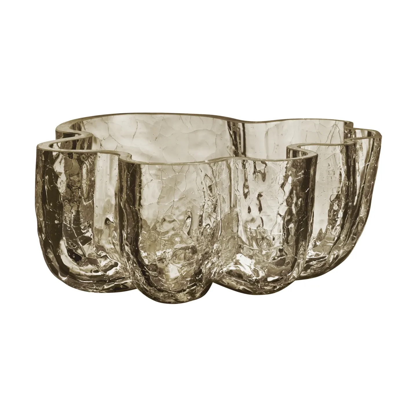 Kosta Boda Crackle Schale 10,5 cm Taupe