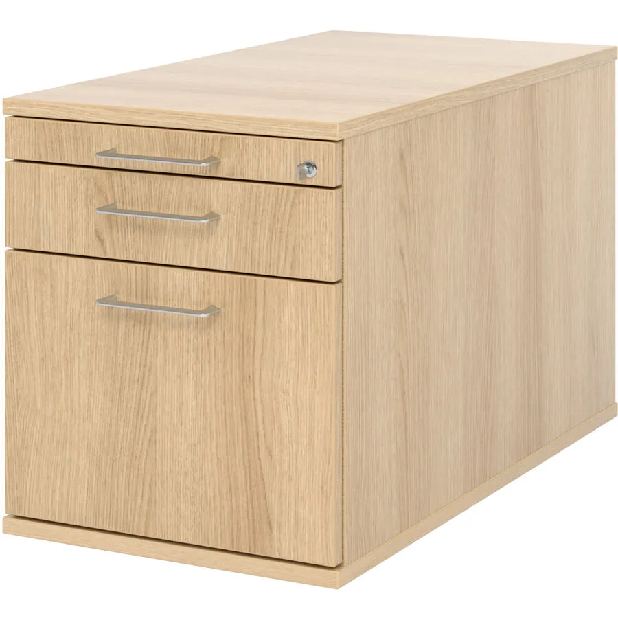 Rollcontainer Office eiche/Aluminium gebürstet Holzwerkstoff B 42.8 cm H 51.2 cm