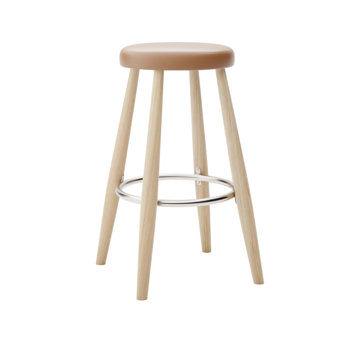 Carl Hansen - CH58 Low Stool, Vitoljad Ek, Lädergrupp B Thor - 307 - Barstolar - Hans J. Wegner - Träfärgad - Läder/Metall/Trä