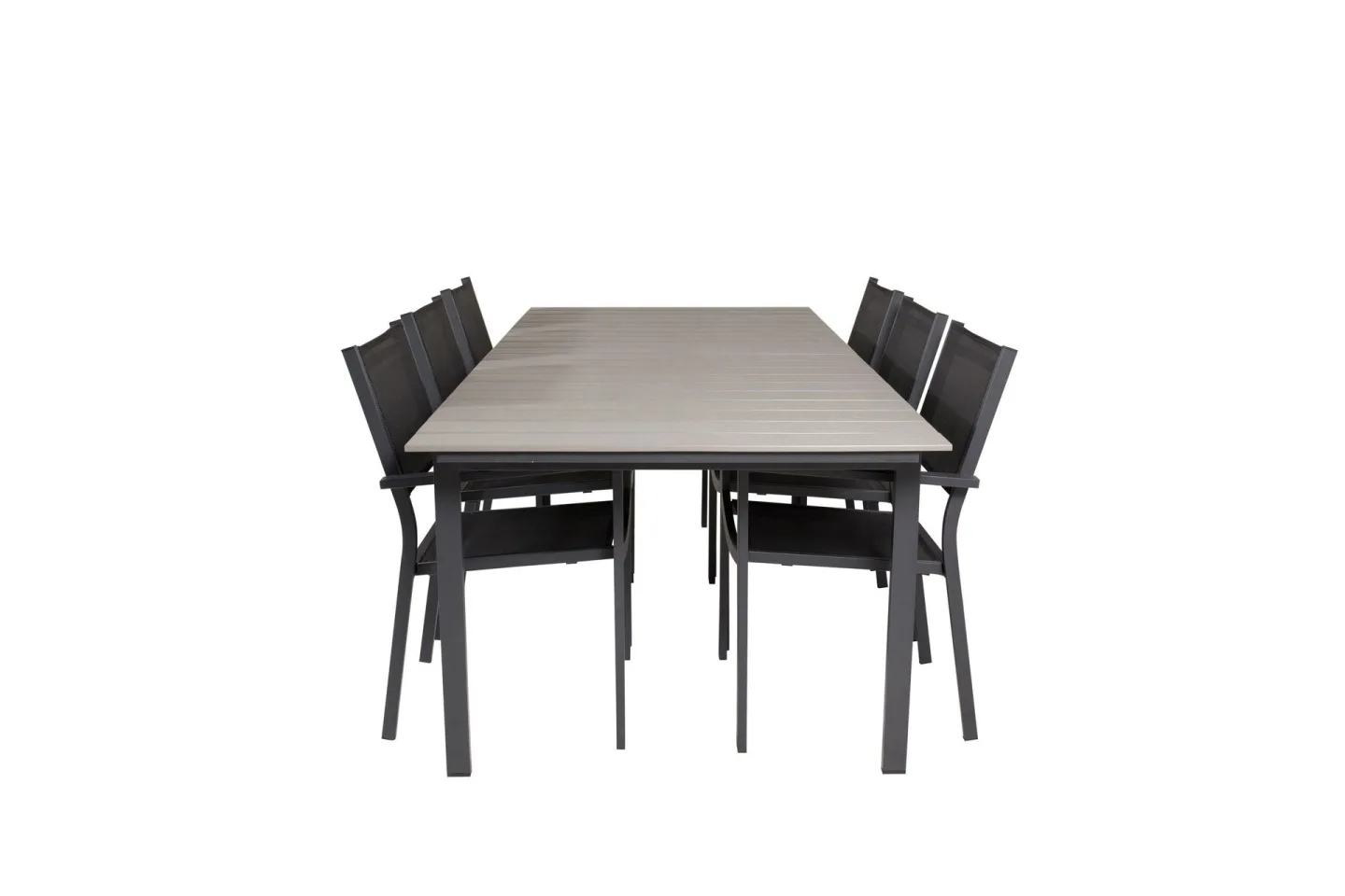 Levels Matgrupp Utomhus 230-310 cm Rektangulär med 6 Copacabana Utestolar - Svart