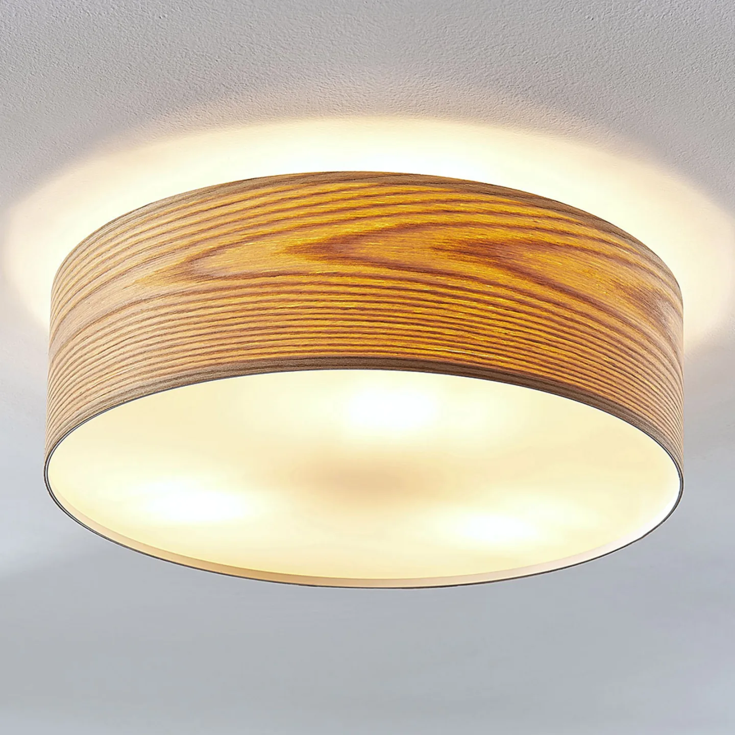 Dominic Deckenleuchte Ø45 Wood - Lindby - Wohnzimmer - Skandinavisch - Holz - Rund