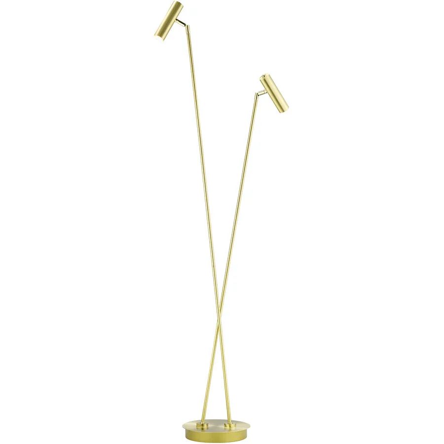 Leselampe Tom Gold Messing 22 cm 140 cm - Farbe: messing matt - LED - Lichtfarbe: Extra warmweiss - LED Energiesparlampen