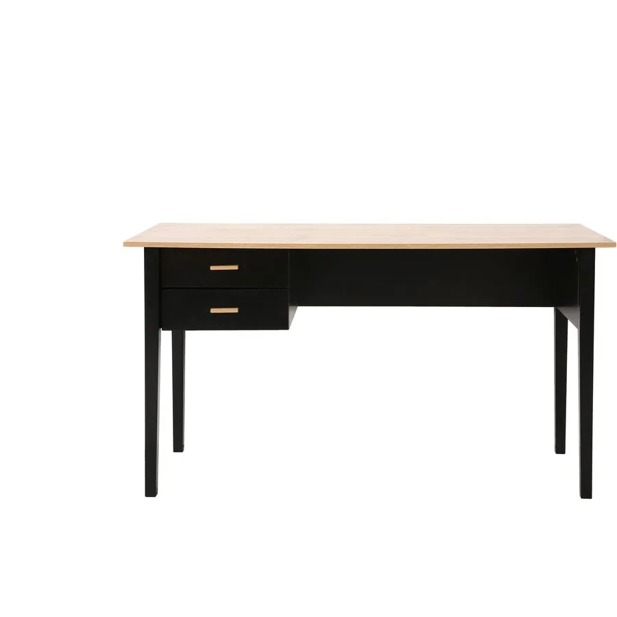 Schreibtisch Ybrik natur/schwarz MDF B 140 T 60 cm
