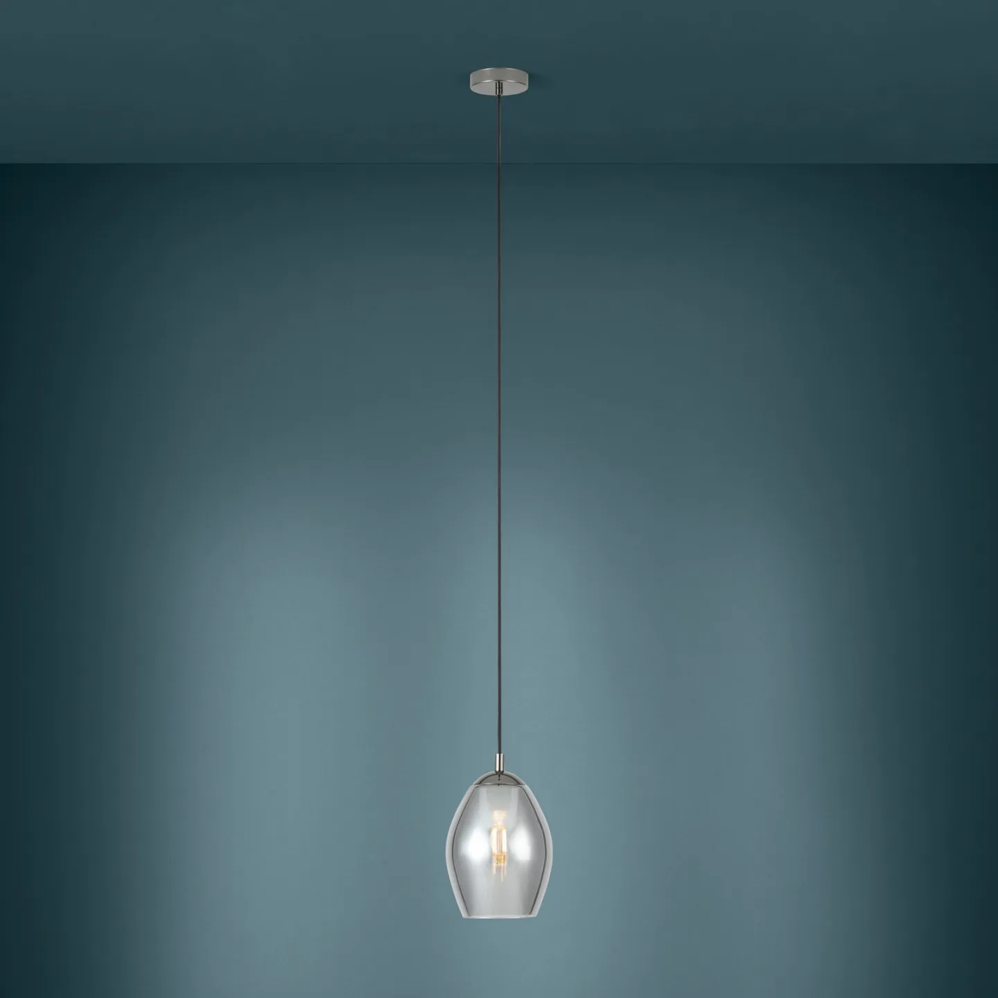 Estanys Hängeleuchte, schwarz, 1-flg. - EGLO Stars Of Light - Esszimmer - Modern - Glas - Einflammig