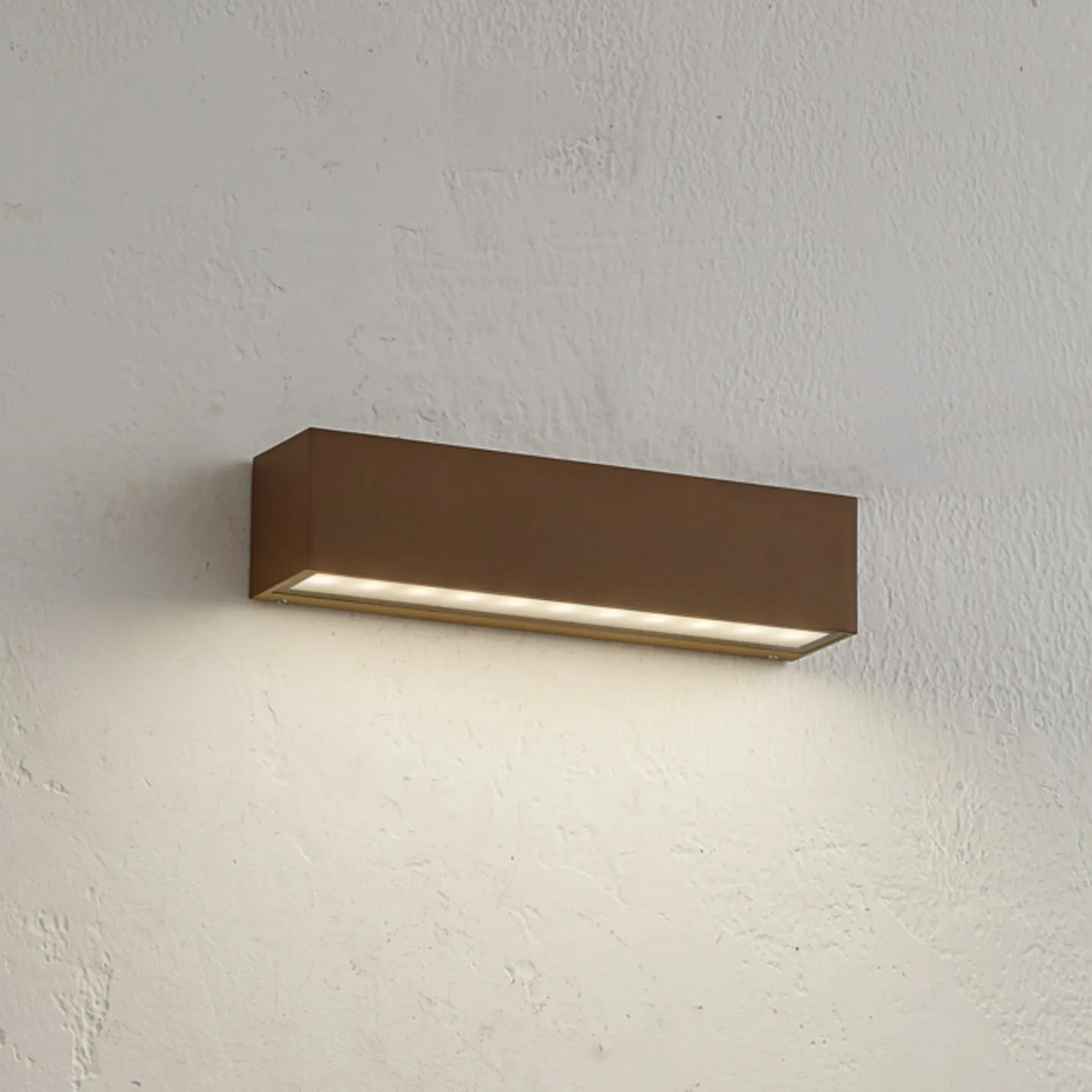 Lengo LED-Außenwandlampe, 25cm, braun, down, 3000K - Lucande - Balkon - Modern - Aluminium - Eckig