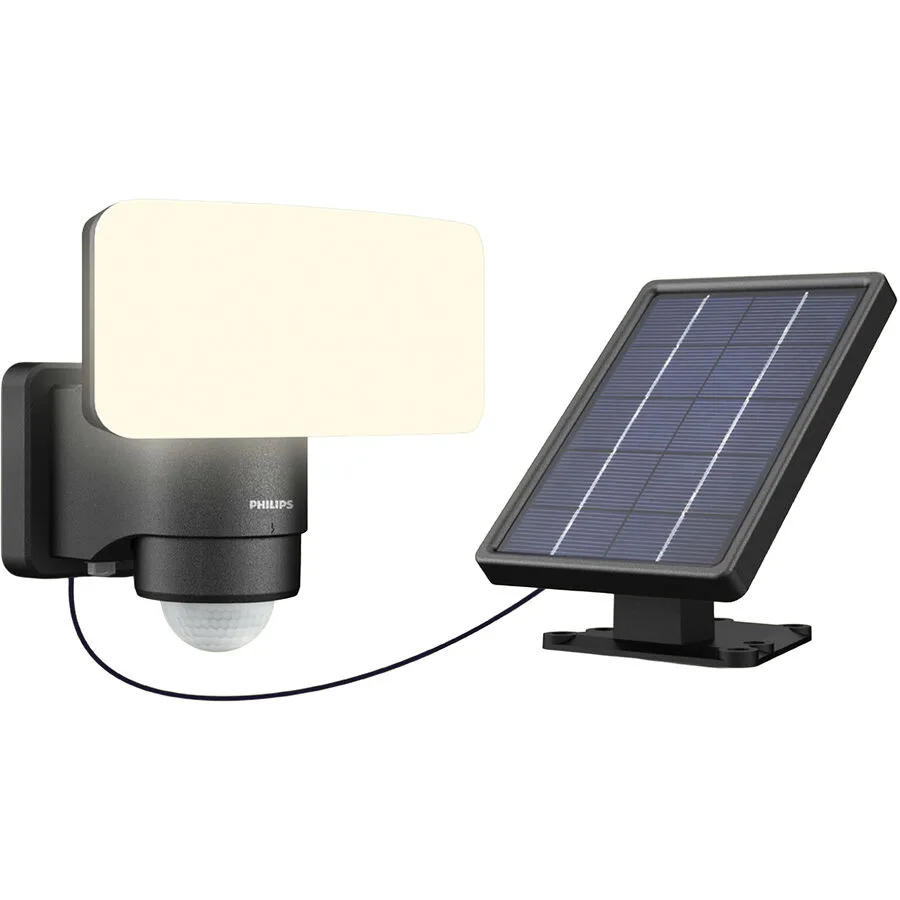 Solarlampe Philips Schwarz Kunststoff 17.1 cm 16.4 cm - LED - Lichtfarbe: Extra warmweiss - Helles Neutralweiss - LED Energiesparlampen