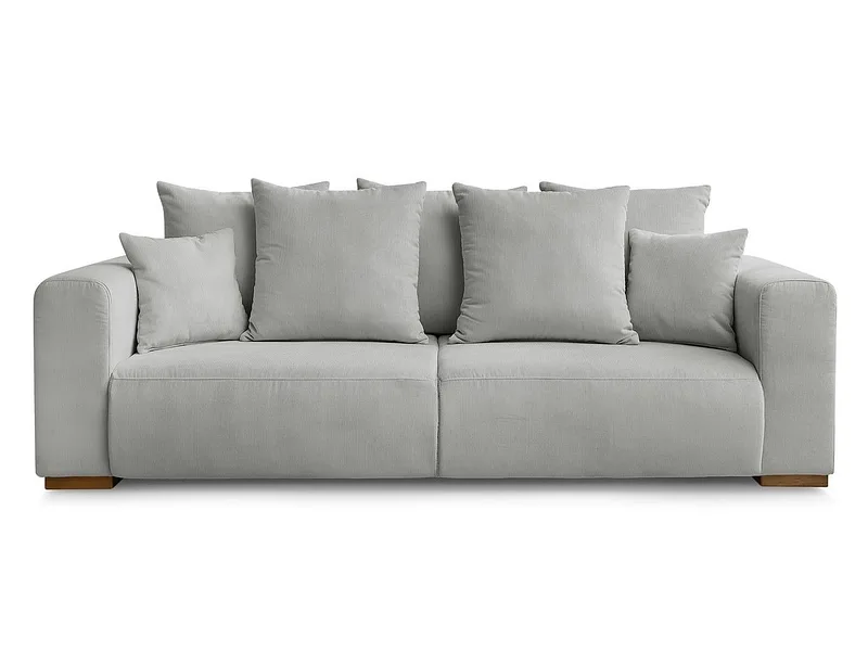 3er Sofa BOBOCHIC SIDONIE Cord-Stoff hellgrau