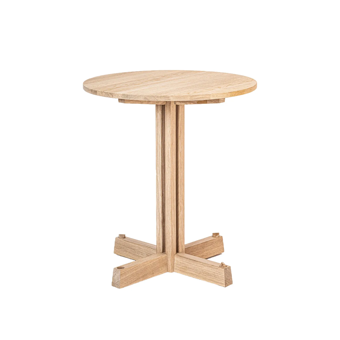 Verk - Cafébord V.AS.01, Ek, Obehandlad ø 70 cm - Sidobord - Träfärgad