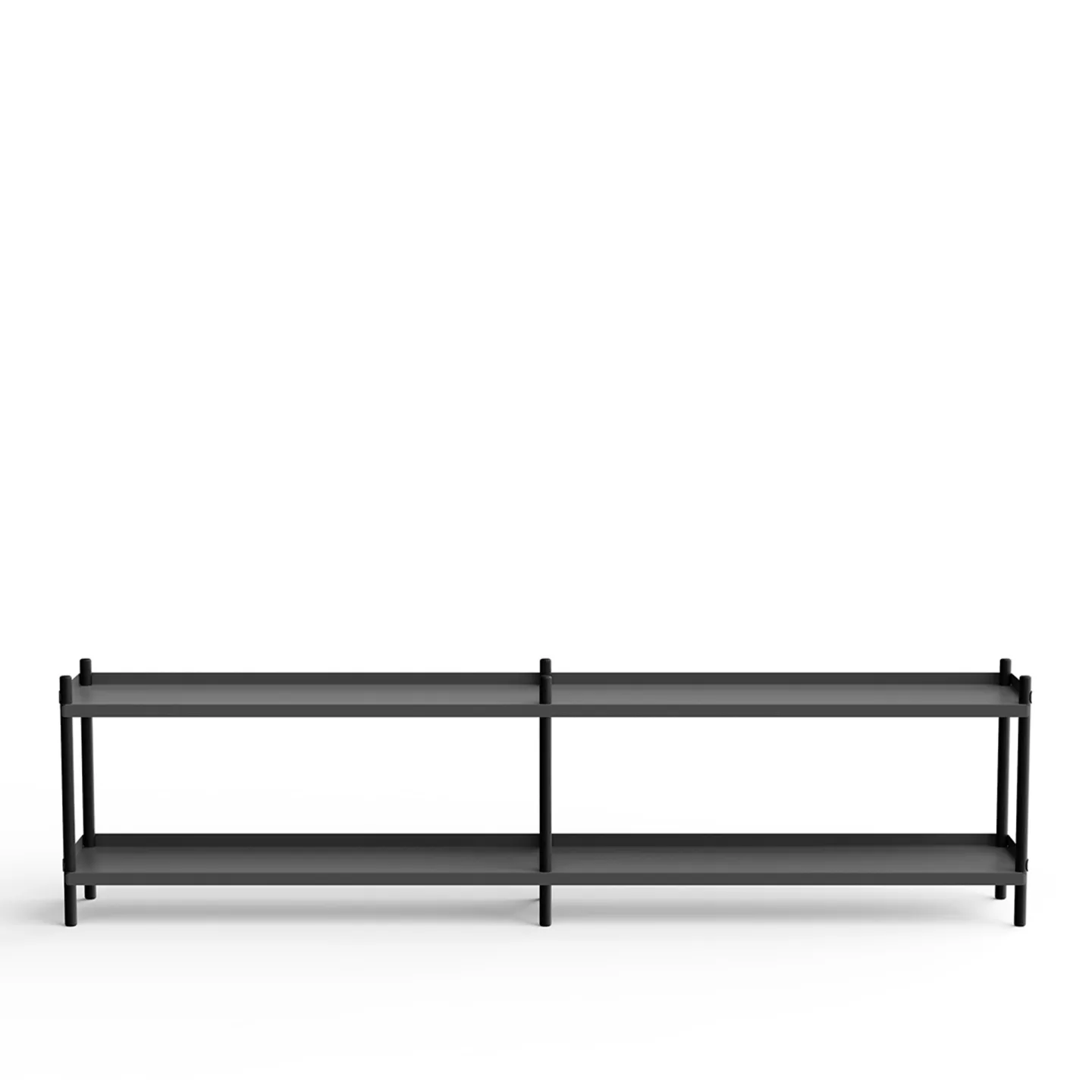 NINE - BOLT Shelving 2000 - 2 shelves Oak Black Anthracite - Hyllor & Hyllsystem - Lennart Ebert - Svart - Metall/Trä