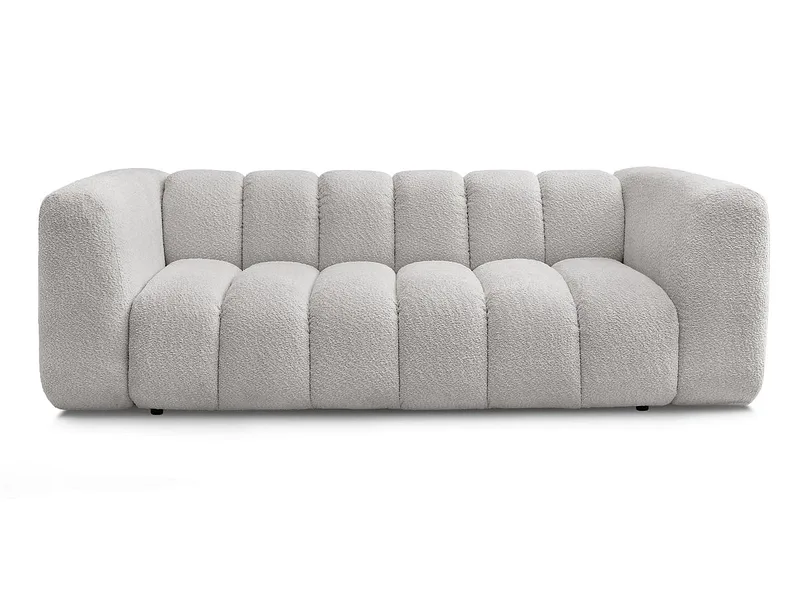 3er Sofa BOBOCHIC TALIA Boucle-Stoff hellgrau