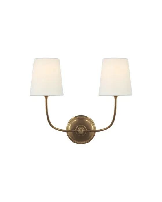 Vendome væglampe dobbelt antik messing