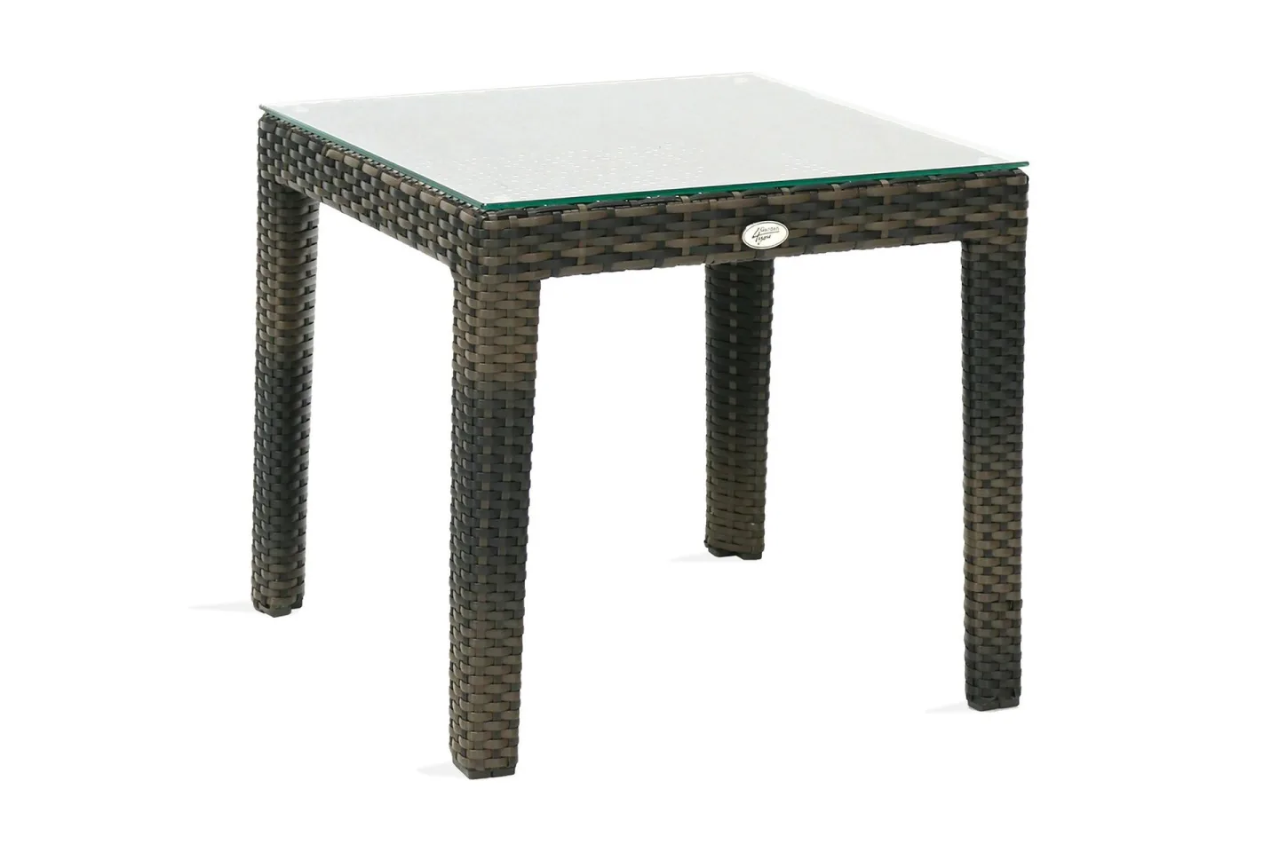 Sidobord Wicker 50x50xh45 cm Aluminium Mörkbrun - Grå