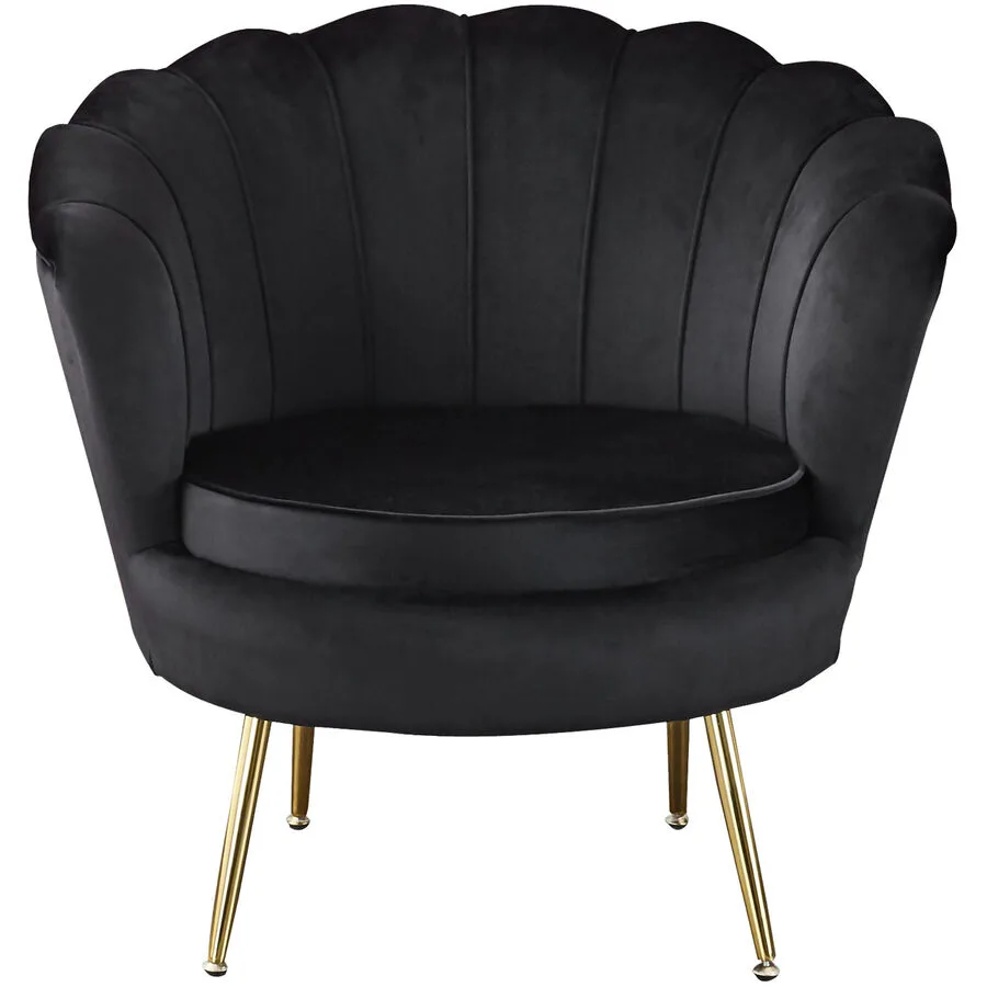 Sessel Ugo Schwarz, Gold Samt, Metall B 76 T 76 H 78 cm