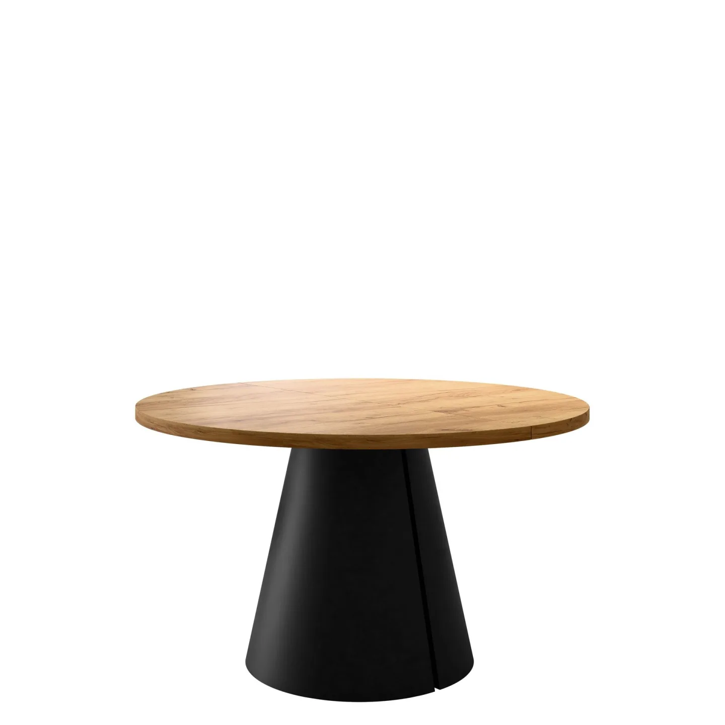 Aurion Matbord rund förlängningsbart 120-196 cm - svart, natur
