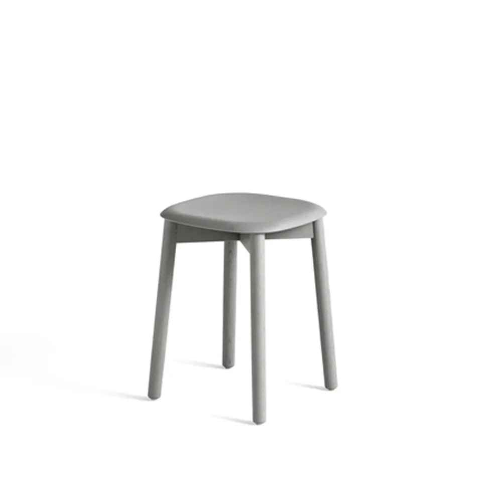 HAY Soft Edge 72 Hocker Soft grey-soft grey Eichen­gestell