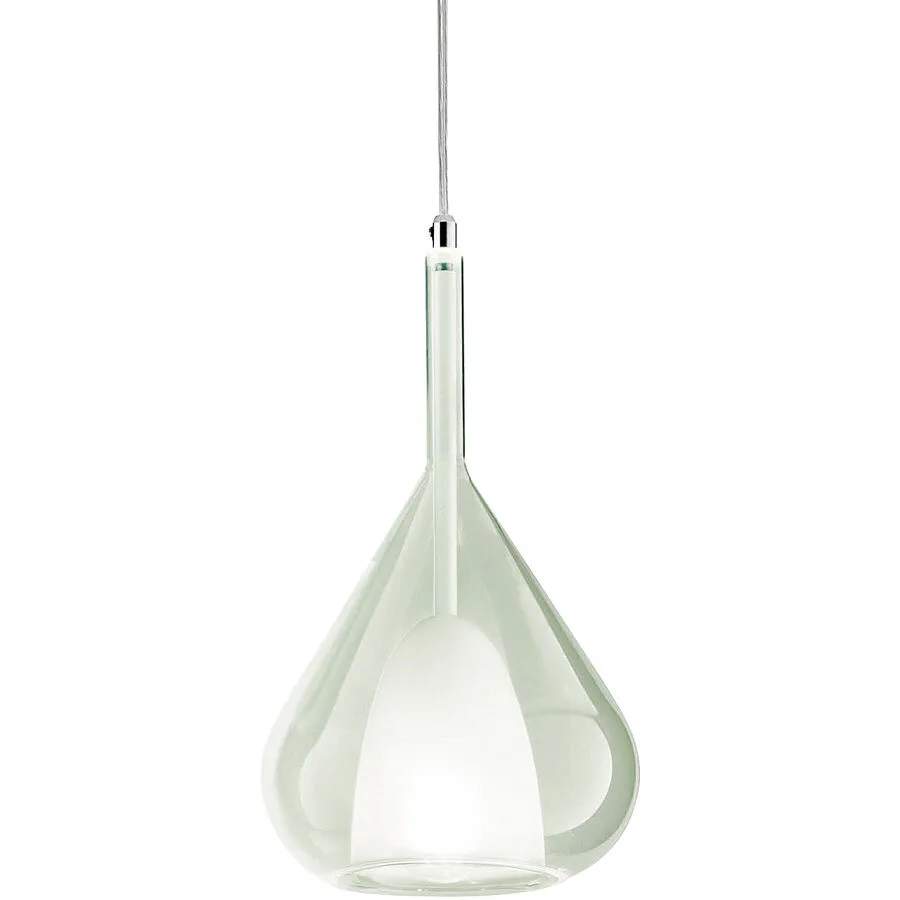 Giberti Luce Pendellampe Lorena XL Grün Glas 20 cm 35 cm - Farbe: Hellgrün