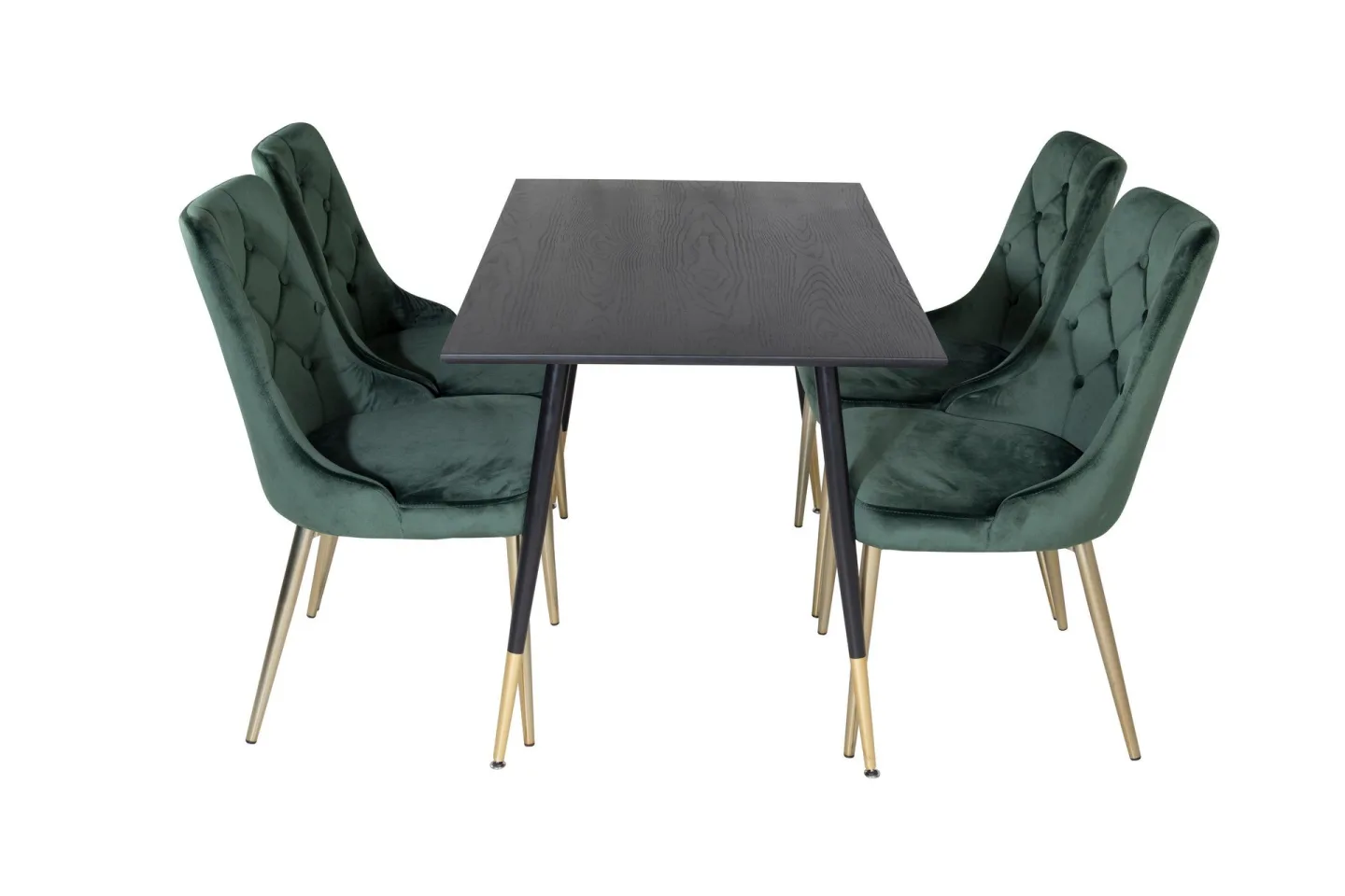 Dipp Matgrupp 120 cm Rund med 4 Velvet Deluxe stolar -
