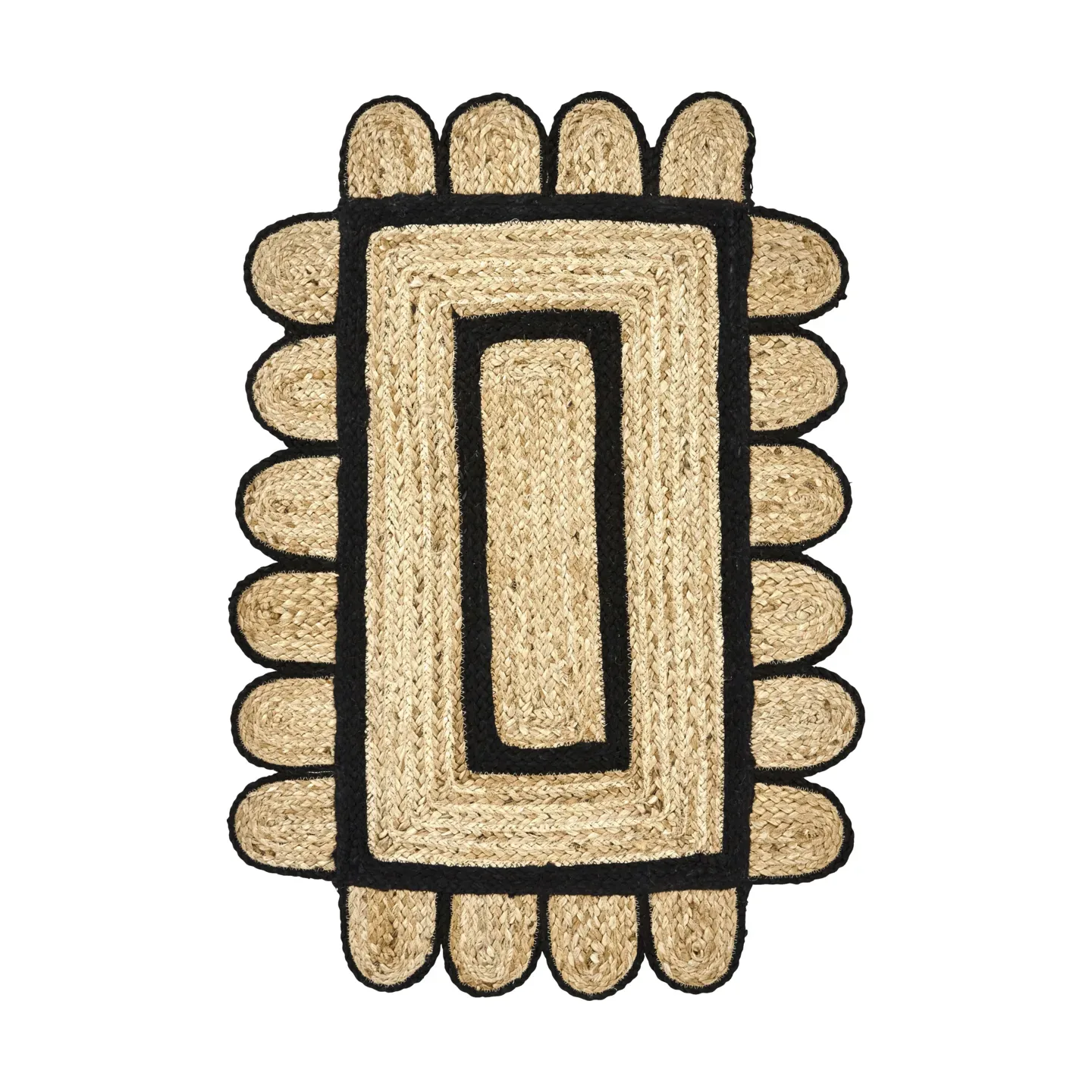 House Doctor Denta Fußabtreter Schwarz-natur, 60x90 cm