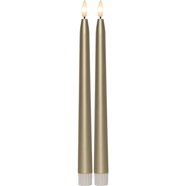 Star Trading - LED Antikljus Flamme Metal 28cm - Batteriljus - Guld