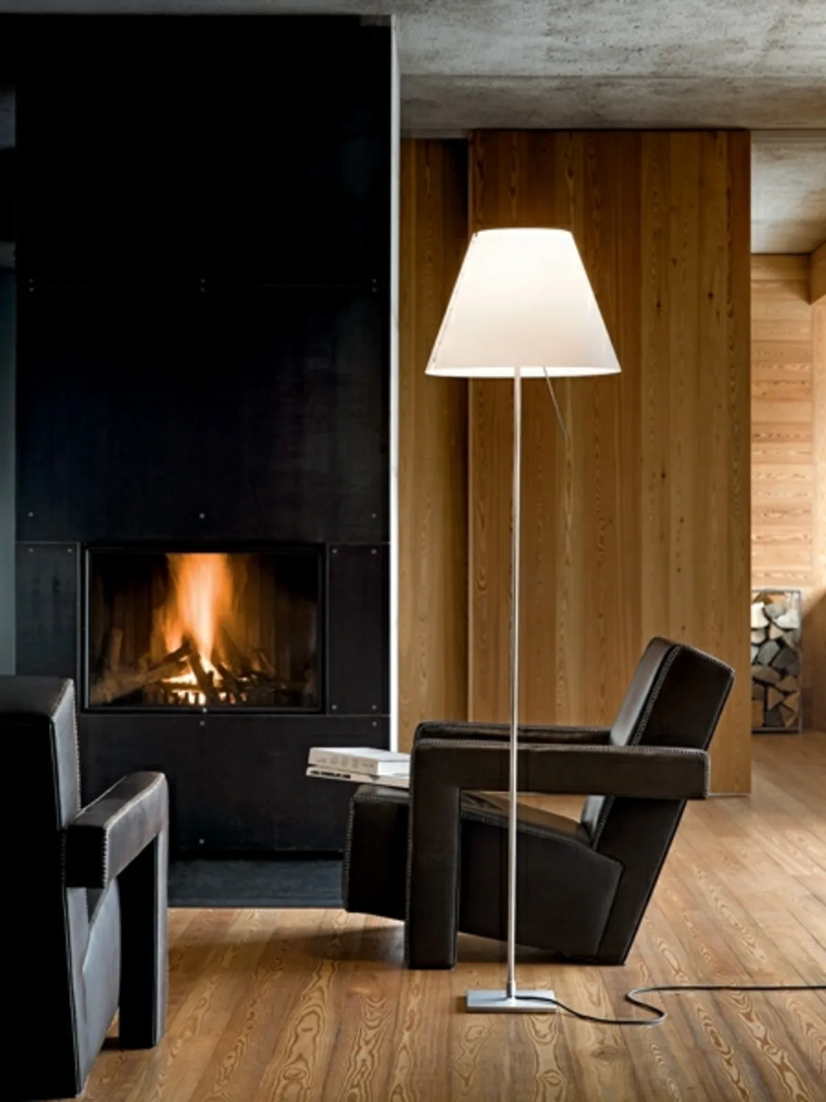 Costanza Golvlampa m/Dimmer Alu/Primary Red - Luceplan - Vardagsrum - Aluminium