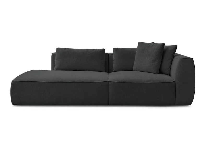 3er Sofa BOBOCHIC LEOPOLD Stoff mit Textur schwarz