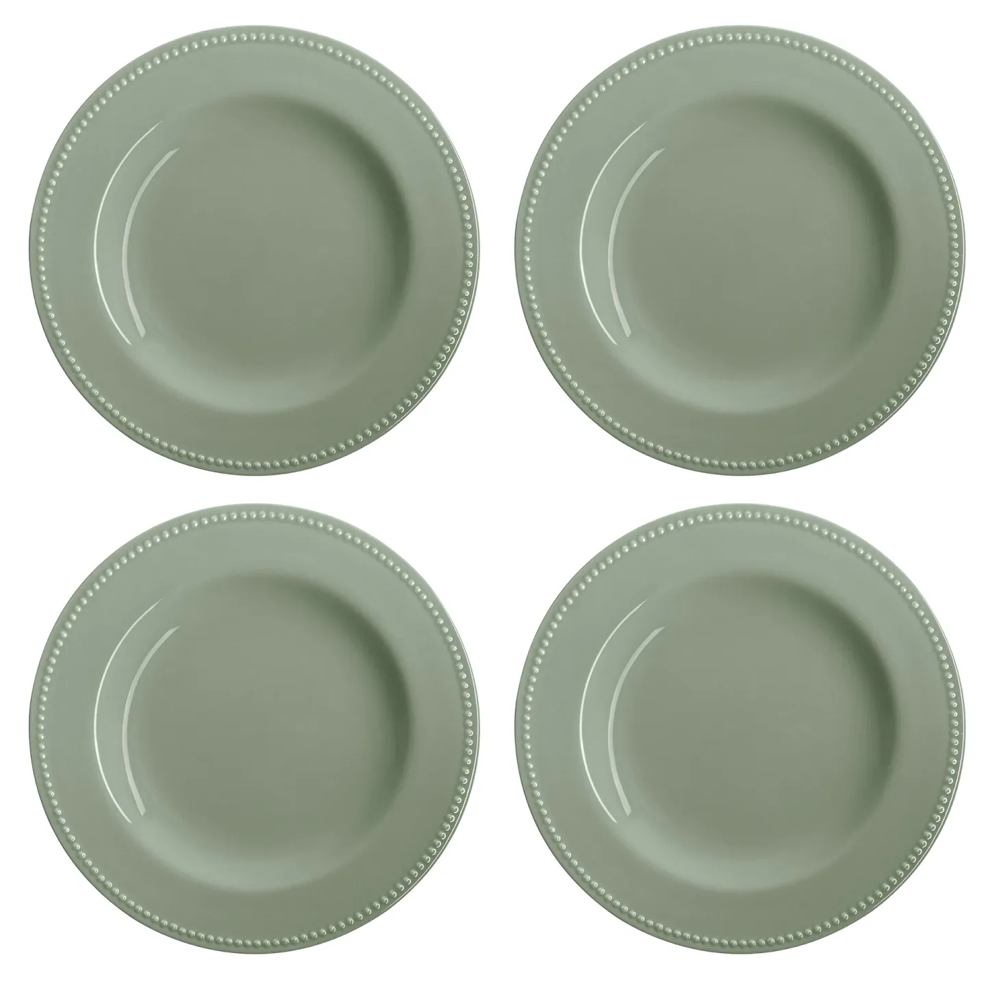 Scandi Living Dots tallrik 28 cm 4-pack Grön