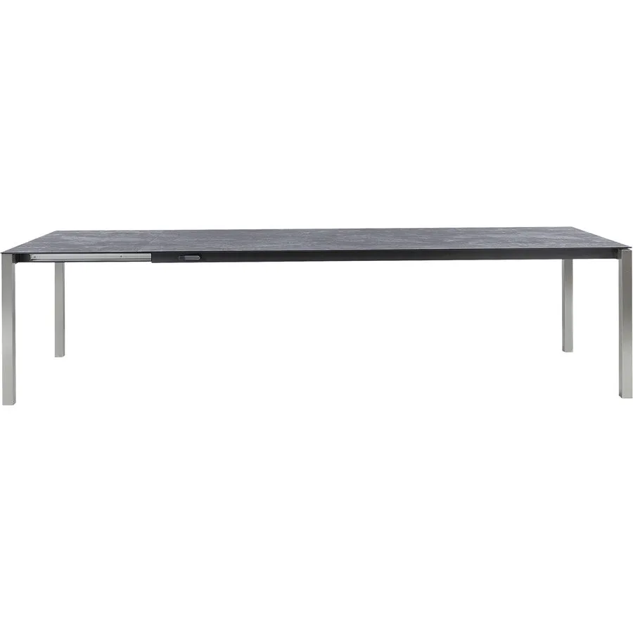 Gartentisch ausziehbar Campo Grande Keramik Ocean black 150x90 cm - Farbe: Edelstahl gebürstet / Ocean black - Material: Keramik/Edelstahl - Möbel