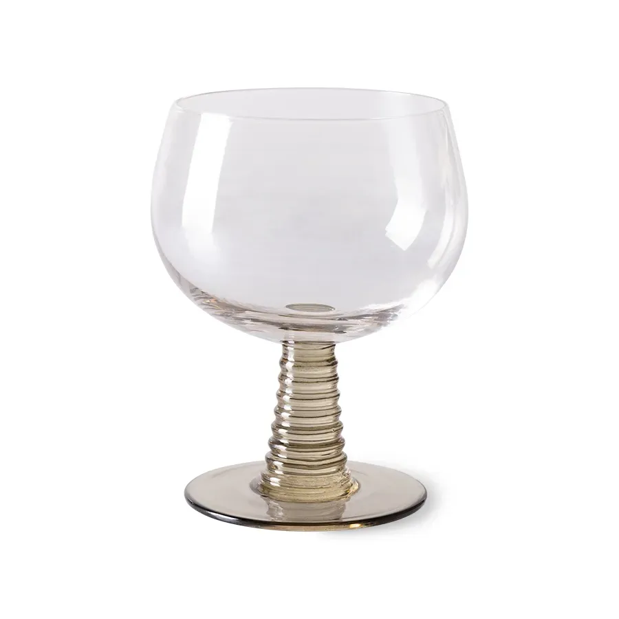HKliving Swirl Weinglas Niedrig 35 cl Ø10x12 cm Grün