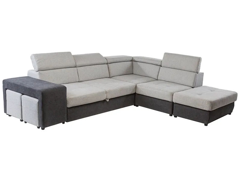 Ecksofa CANTANIA Stoff dunkelgrau