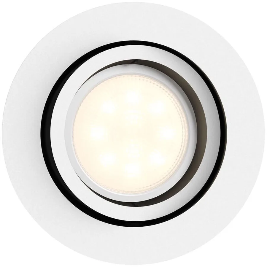 Milliskin Einbaustrahler White Amb. Rund Weiß - Philips Hue - Wohnzimmer - Modern - Kunststoff - Einflammig