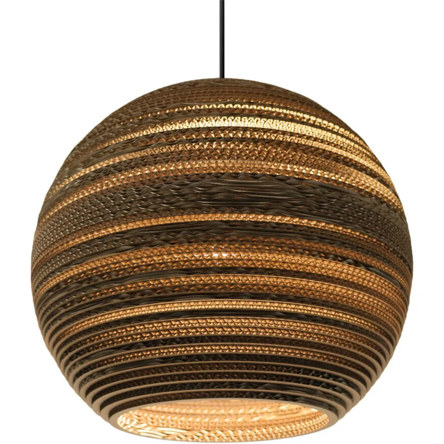 Graypants Pendellampe Moon Braun Karton Ø 45cm E27