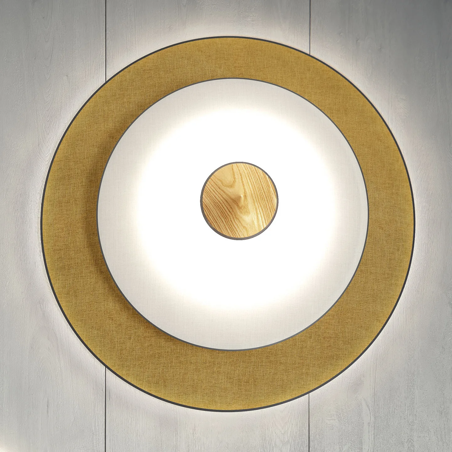 Cymbal Wandleuchte S Bronze - Forestier Cymbal S - Wohnzimmer - Design - Stoff / Textil - Rund