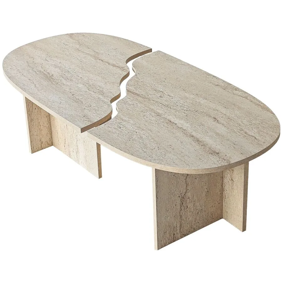 Salontisch Georis Travertin 100% Melaminbeschichtete Kiefer B 120 T 60 cm