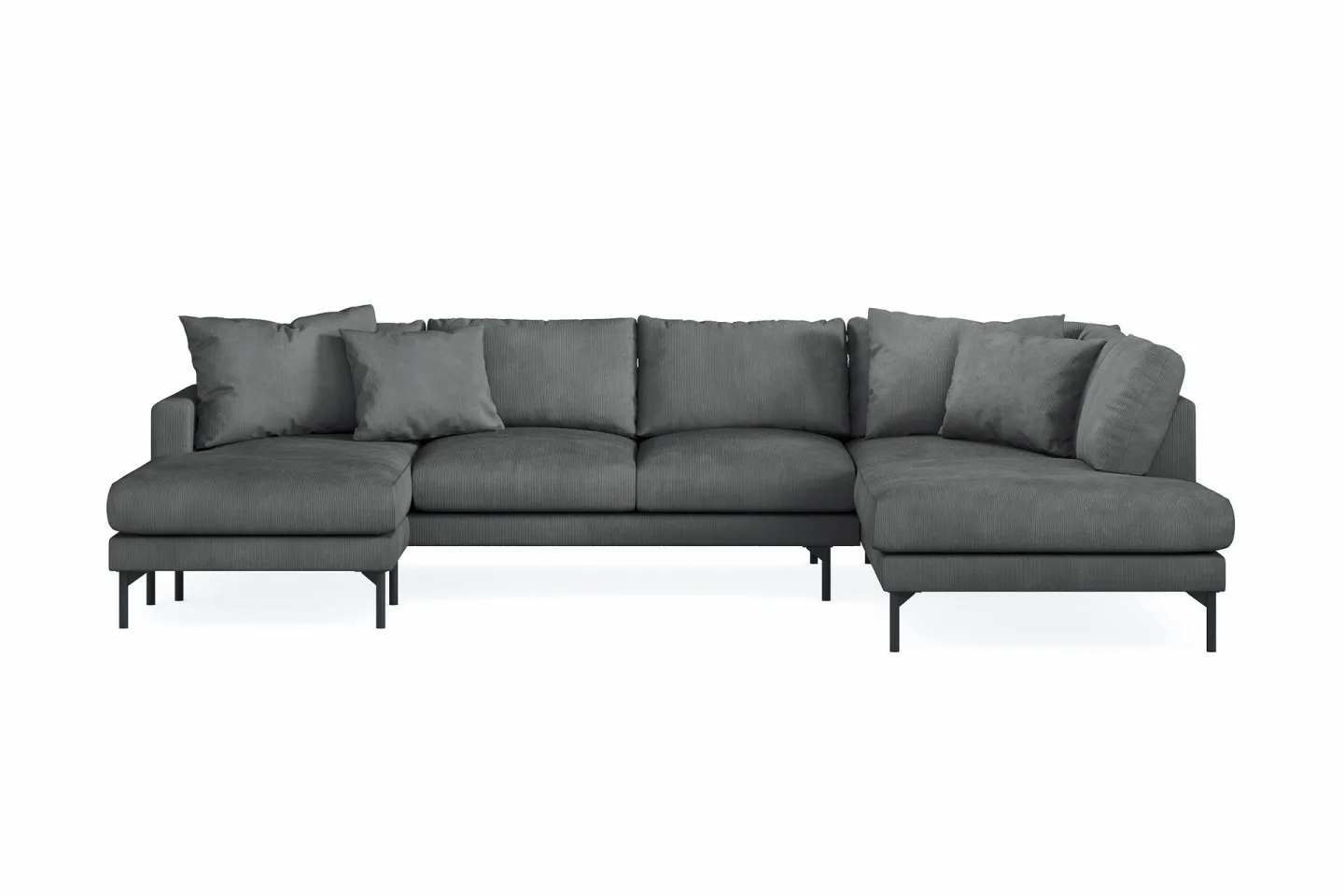 Menard 4-sits Högervänd Stor U-formad Djup Soffa med Divan och Schäslong i Manchester - Grå