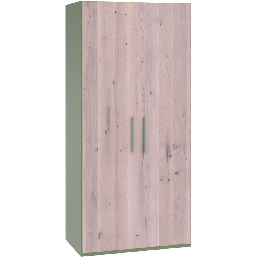 Modular Kleiderschrank Holz Werk blassgrün Wildeiche B 103 cm