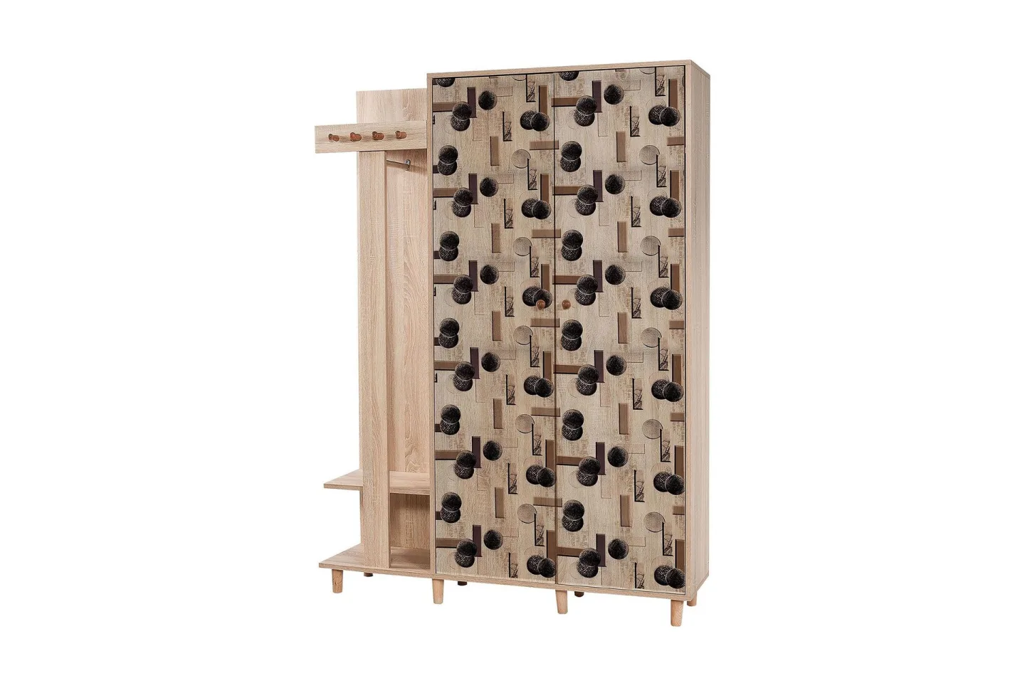 Brokind Klädförvaring 135 cm - Flerfärgad/Ek