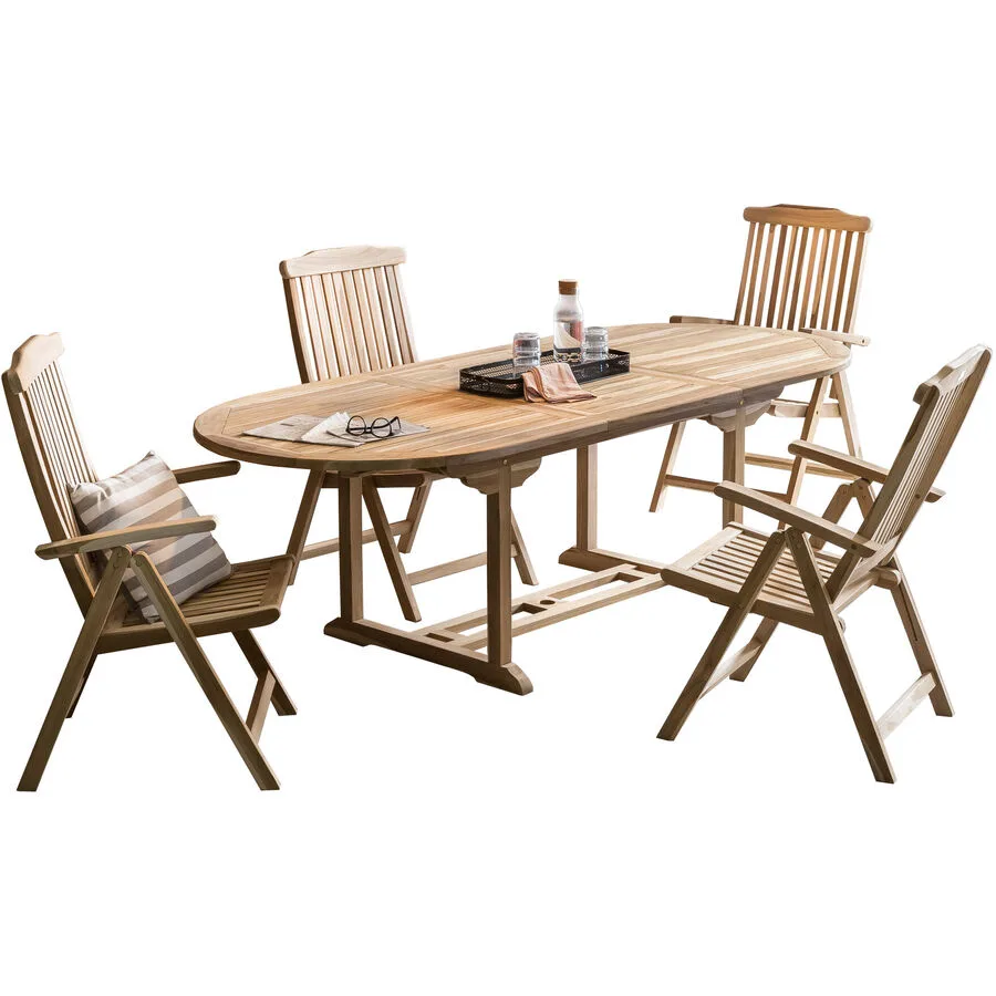Gartenmöbel-Set Sole natur Teak B 100 T 180 H 75 cm