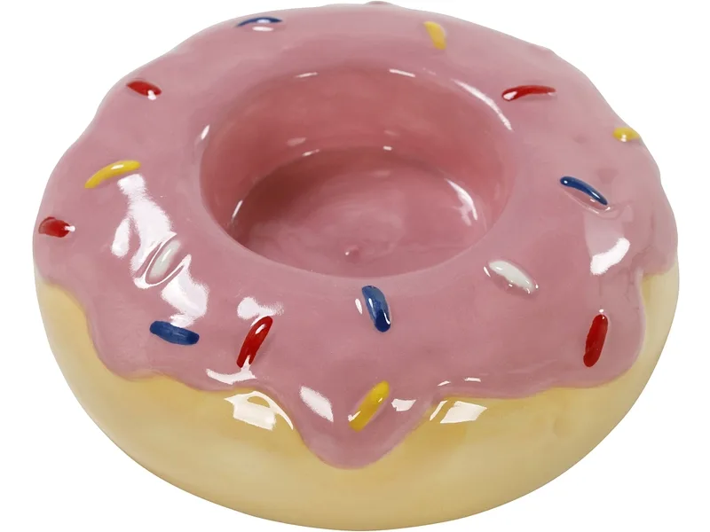 Windlicht DONUT 10 cm x 5 cm Dolomite-Gestein rosa