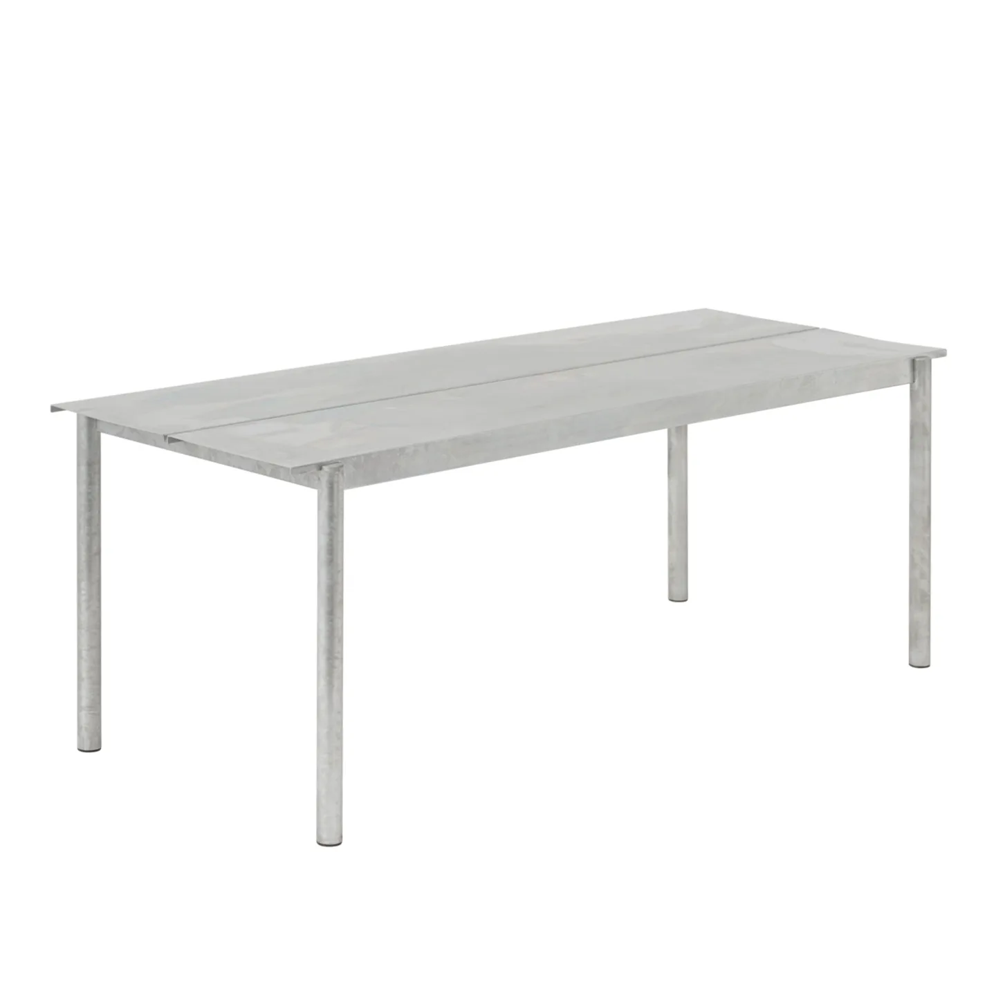 Muuto - Linear steel table 200x75cm warm galvanized steel - Matbord utomhus - Thomas Bentzen - Silver - Metall