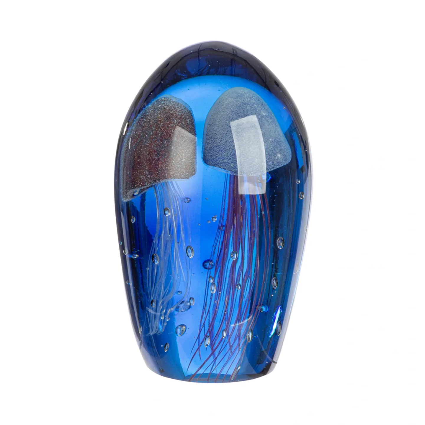 Gilde Briefbeschwerer Qualle Glas Blau H: 20 cm | Schubiger Möbel